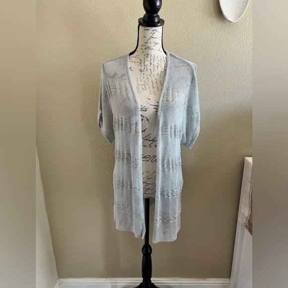 Chico’s NWT Silver Glitz Cardigan Sweater Size L - Picture 3 of 10